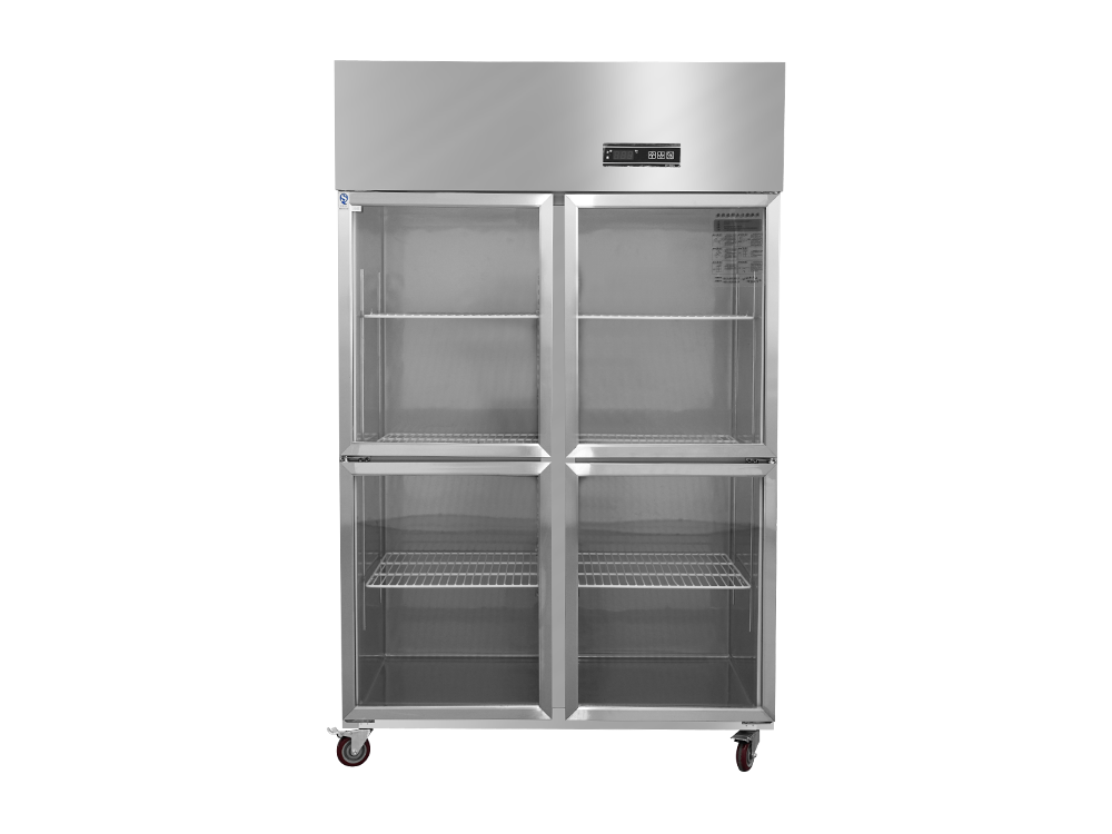 Enfriamiento de la puerta del ventilador de puertas de vidrio de cuatro puertas para enfriadores/refrigerador