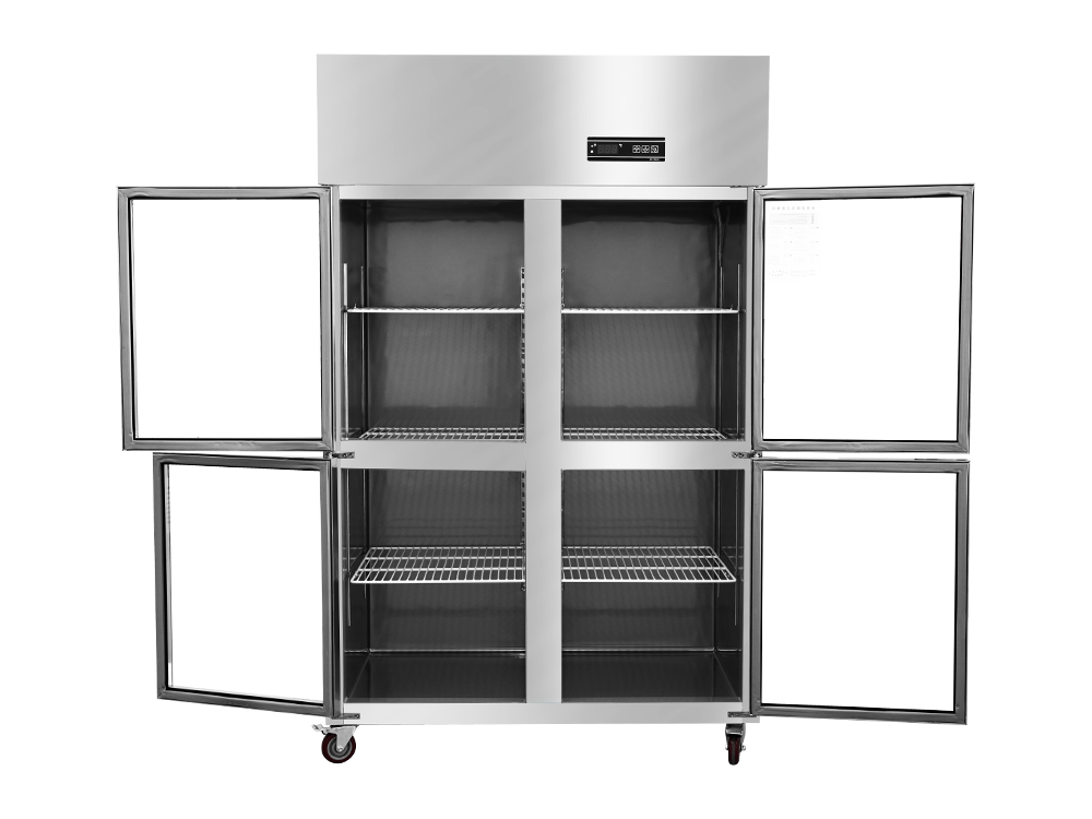 Enfriamiento de la puerta del ventilador de puertas de vidrio de cuatro puertas para enfriadores/refrigerador