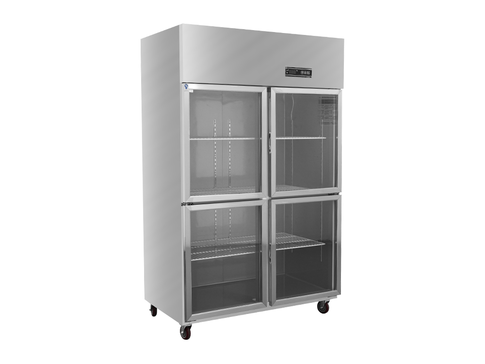 Enfriamiento de la puerta del ventilador de puertas de vidrio de cuatro puertas para enfriadores/refrigerador