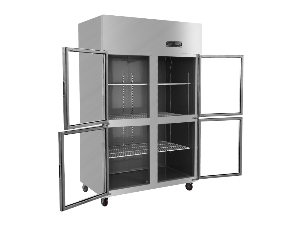 Enfriamiento de la puerta del ventilador de puertas de vidrio de cuatro puertas para enfriadores/refrigerador