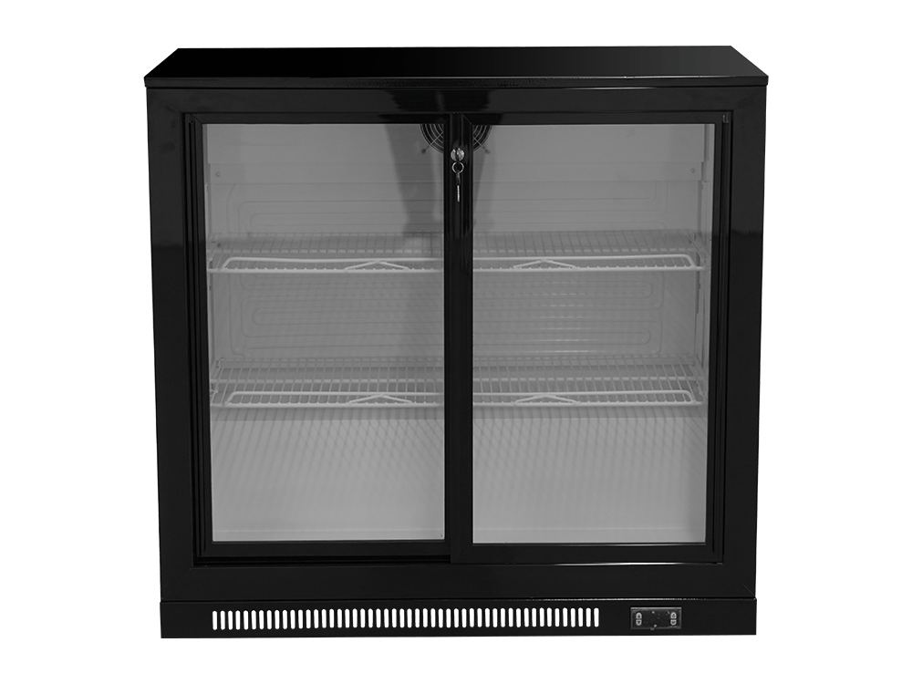 Enfriador de barra deslizante de plástico de doble puerta
