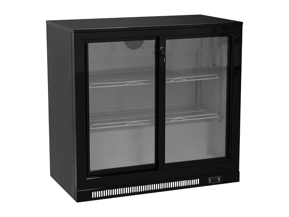Enfriador de barra deslizante de plástico de doble puerta