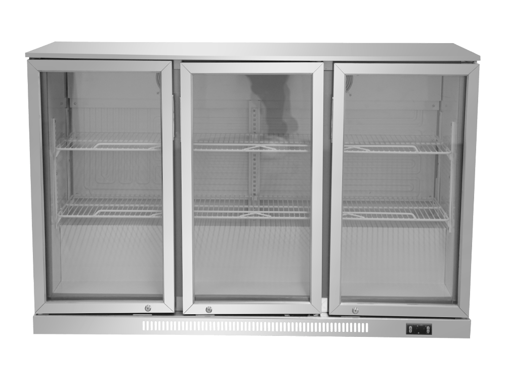 Enfriador de barra de acero inoxidable de tres puertas