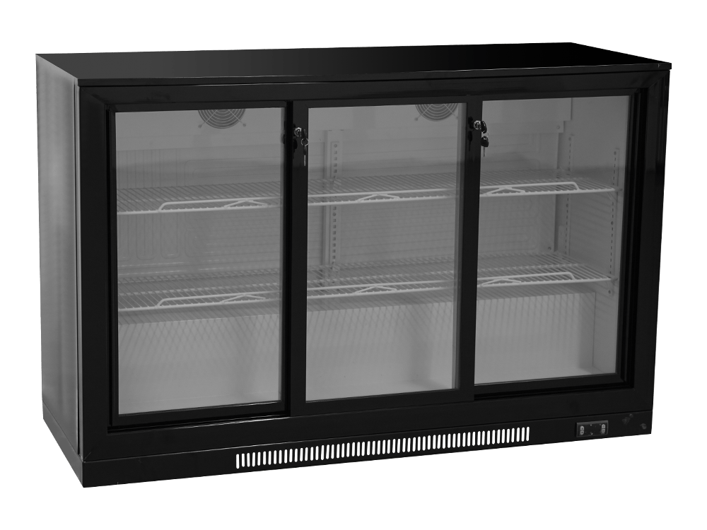 Enfriador de barra deslizante de plástico de tres puertas
