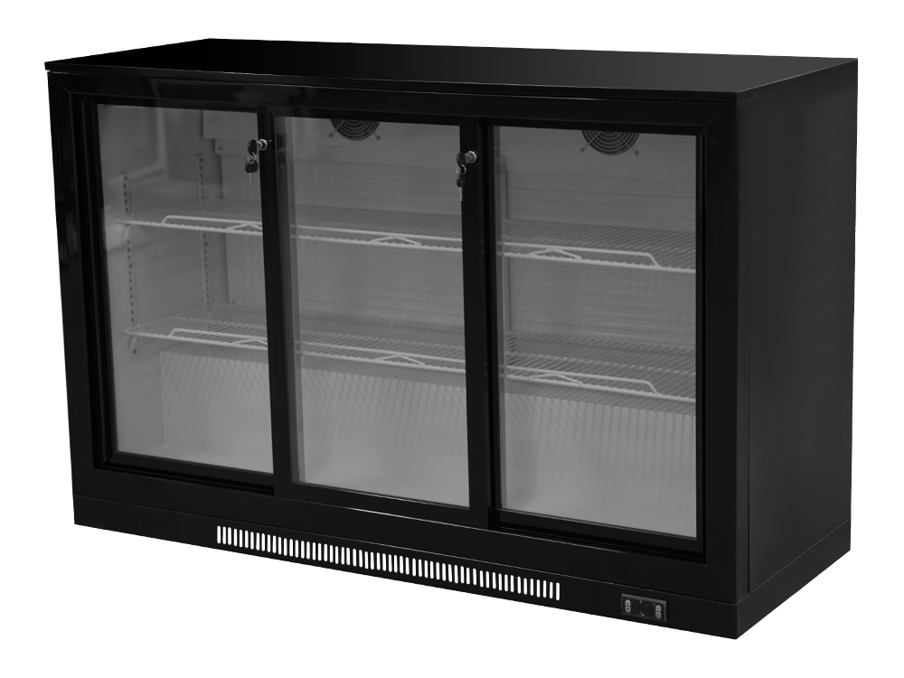Enfriador de barra deslizante de plástico de tres puertas