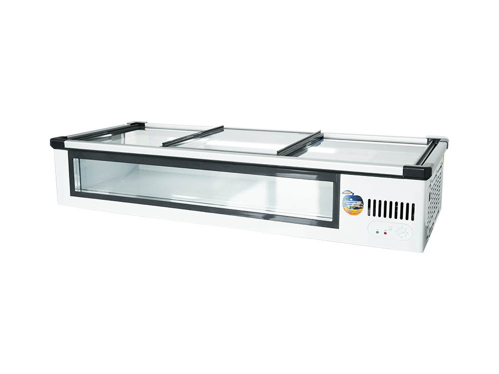 Gabinete de mariscos congelador de sobremesa con transparencia frontal
