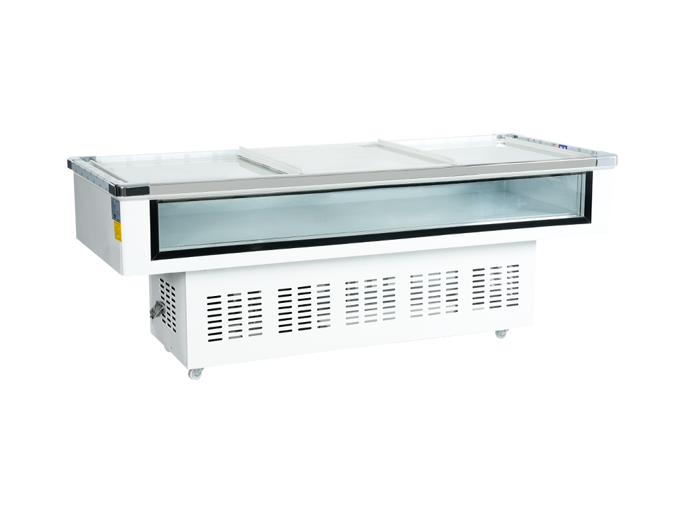 Gabinete de mariscos congelador con transparencia frontal