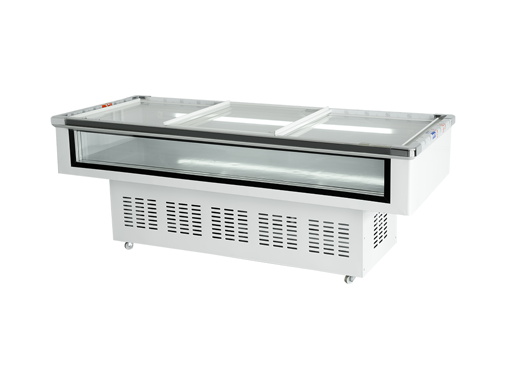 Gabinete de mariscos congelador con transparencia frontal