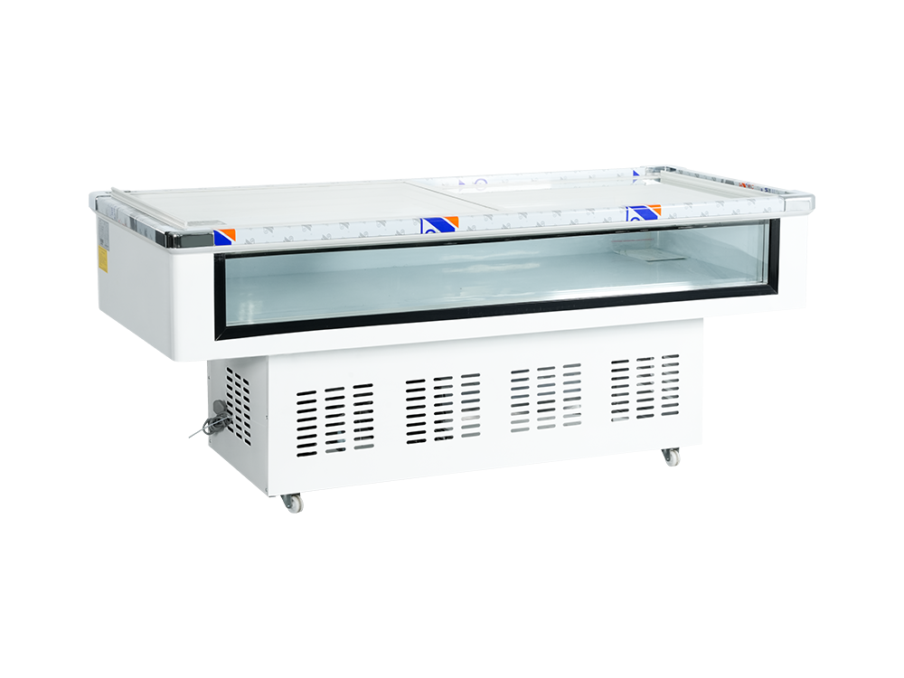 Gabinete de mariscos congelador con transparencia frontal