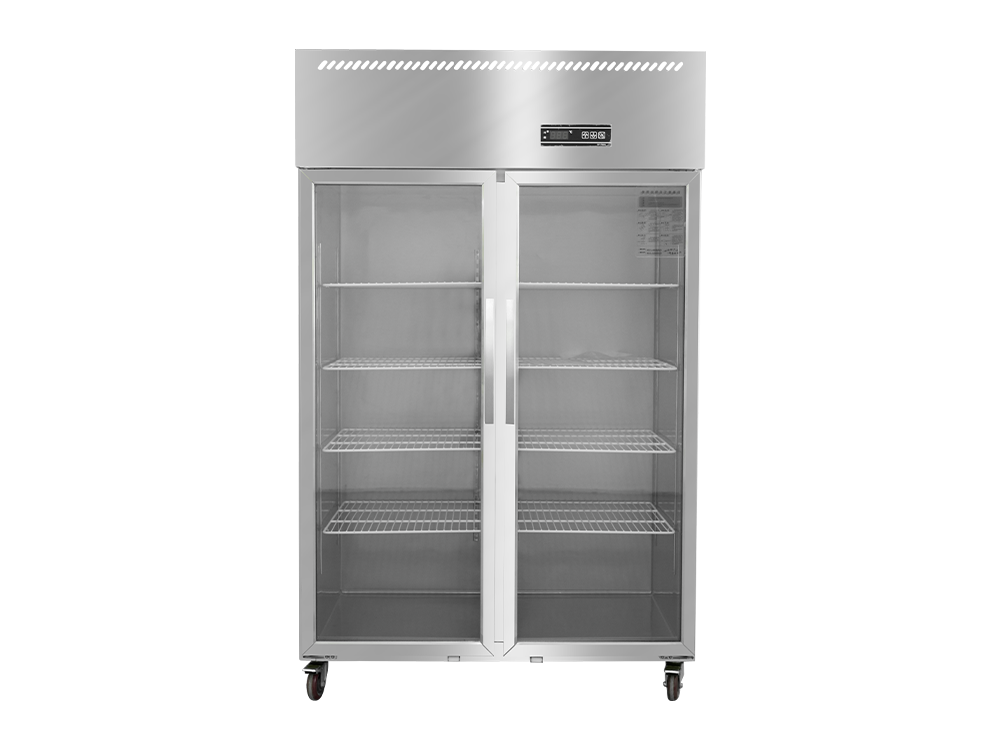 Refrigeración/congelador 0.5 Ventilador de puertas de vidrio de doble puerta