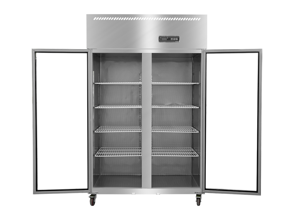 Refrigeración/congelador 0.5 Ventilador de puertas de vidrio de doble puerta