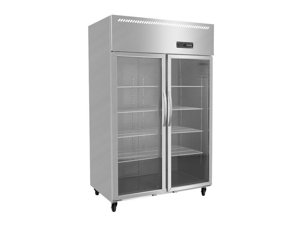 Refrigeración/congelador 0.5 Ventilador de puertas de vidrio de doble puerta
