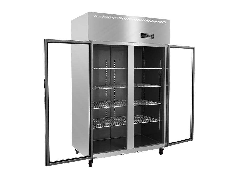 Refrigeración/congelador 0.5 Ventilador de puertas de vidrio de doble puerta